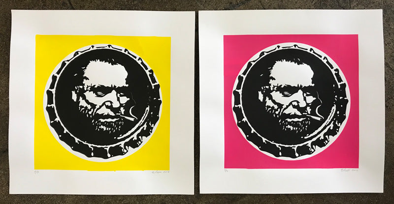 Charles Bukowski Bottle Cap Prints by Elvis Segarich